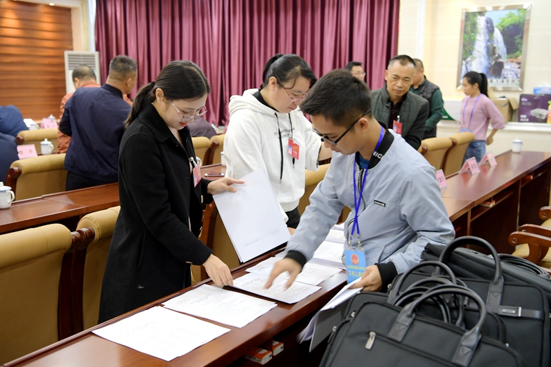 參加市十四屆人大六次會(huì)議的人大代表報(bào)到